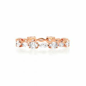 18ct rose gold oval and marquise diamond ring