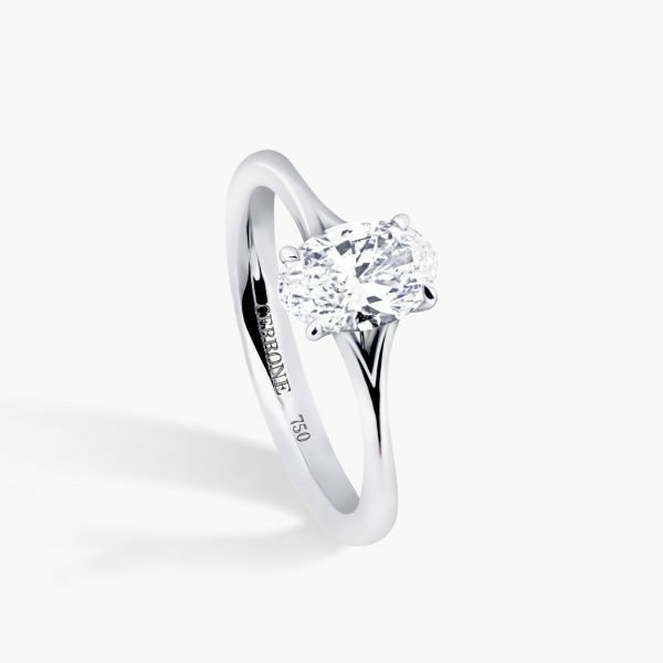 SORRENTO - 18ct white gold 0.80ct F SI1 oval brilliant cut GIA diamond solitaire ring - Image 2