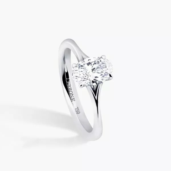 SORRENTO - 18ct white gold 0.80ct F SI1 oval brilliant cut GIA diamond solitaire ring - Image 2
