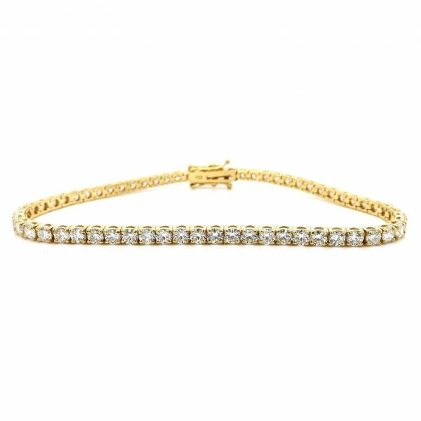 18ct yellow gold 62=4.97ct diamond tennis bracelet