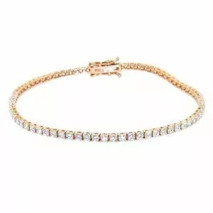 18ct rose gold 77=2.06ct diamond tennis bracelet
