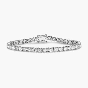 18ct white gold 44=6.31ct oval diamond tennis bracelet