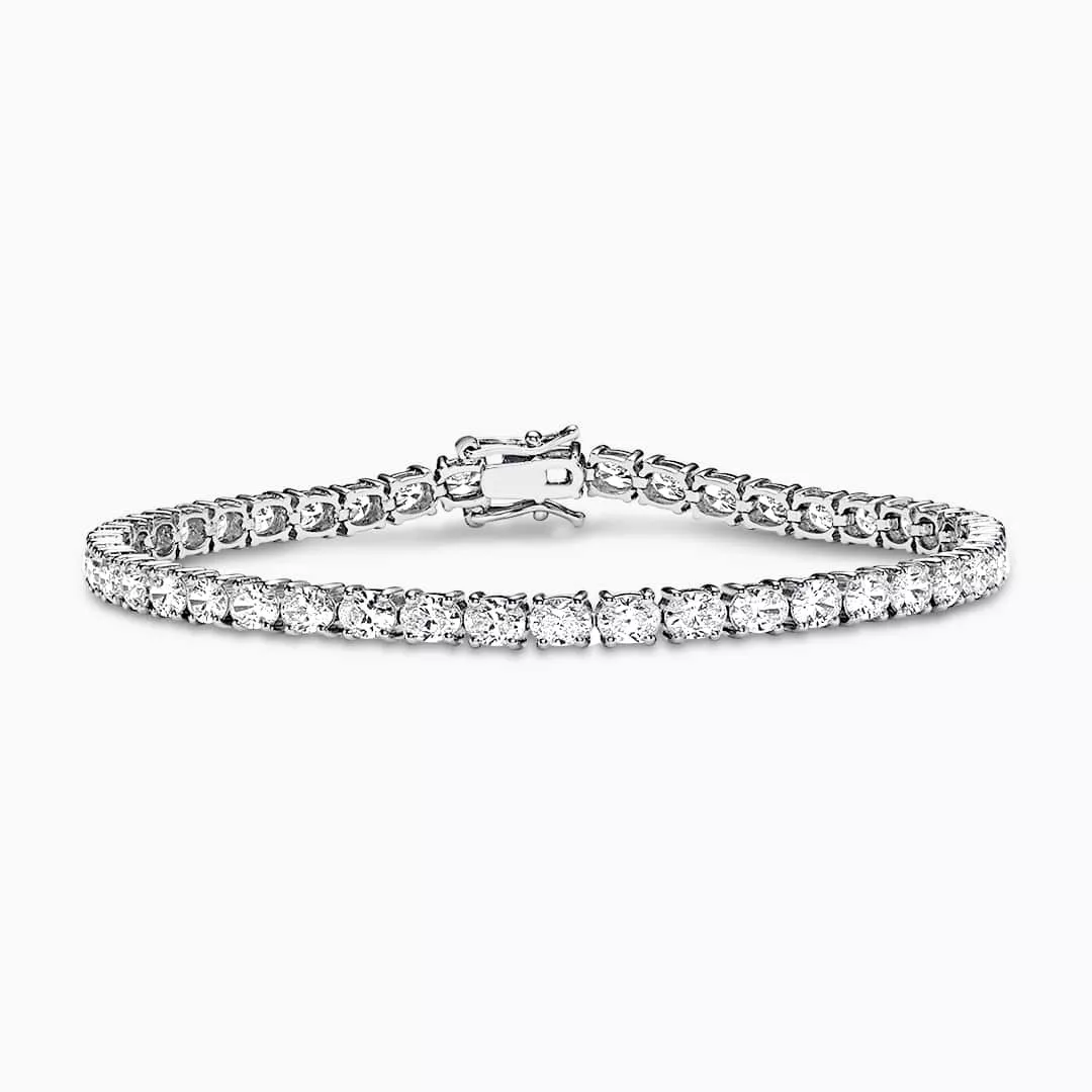 18ct white gold 44 6.31ct oval diamond tennis bracelet Cerrone