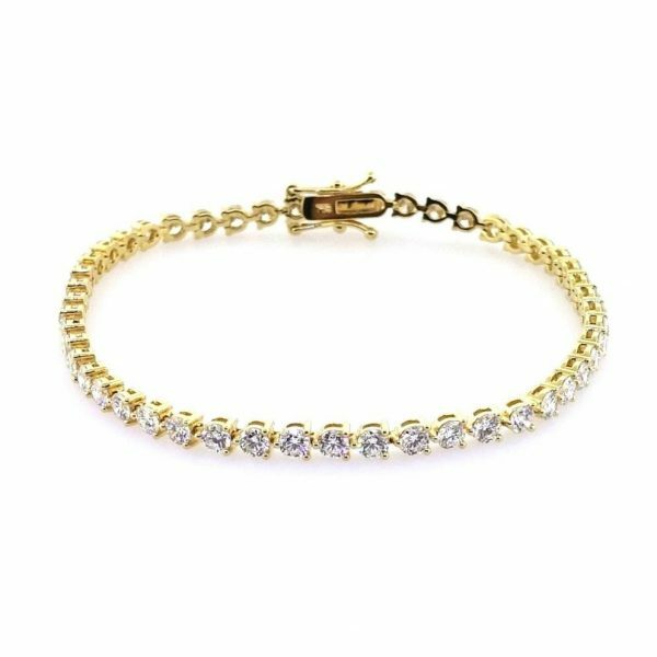 18ct yellow gold 49=5.03ct diamond tennis bracelet