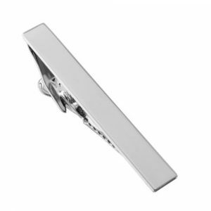 Polished rhodium tie clip