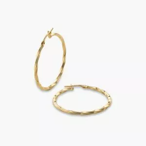 18ct yellow gold twist hoop earrings