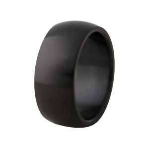 Brushed ion plated black stainless steel men's ring