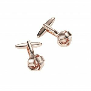 Rose gold-plated knot cufflinks