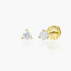 18ct yellow gold 2=0.18ct diamond stud earrings