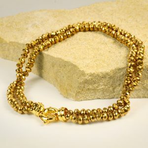 Gold plated hematite choker necklace