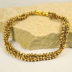 Gold plated hematite choker necklace