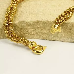 Gold plated hematite choker necklace