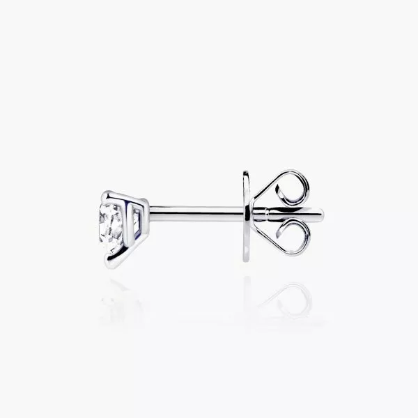 18ct white gold 2=0.62ct heart diamond stud earrings - Image 2