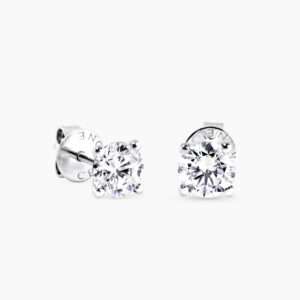 18ct white gold 2=1.40ct diamond stud earrings