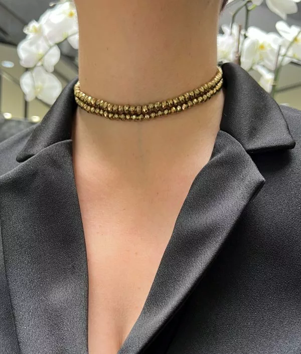Gold plated hematite choker necklace - Image 5