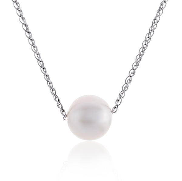 18ct white gold fresh water pearl necklace