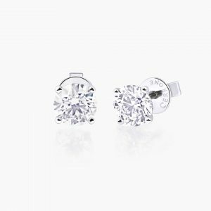 18ct white gold 2=0.75ct Round diamond stud earrings