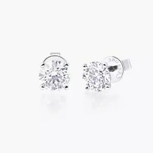 18ct white gold 2=0.74ct Round diamond stud earrings