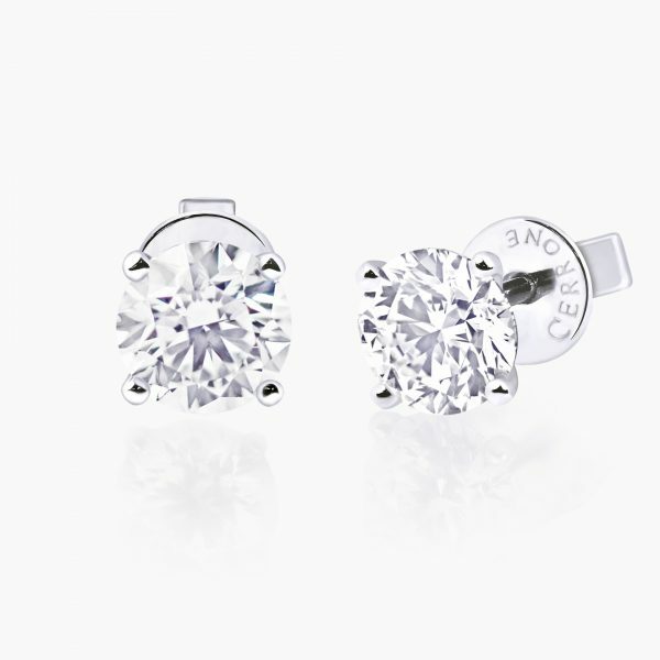 18ct white gold 2=1.60ct diamond stud earrings