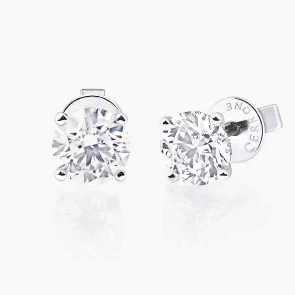 18ct white gold 2=1.81ct diamond stud earrings