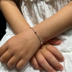 18ct white gold star shape ID bracelet