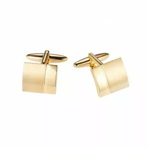 Polished Brushed Yellow Gold plated Cufflinks