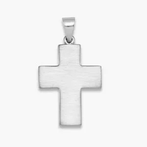 18ct White Gold Satin finish Cross Pendant