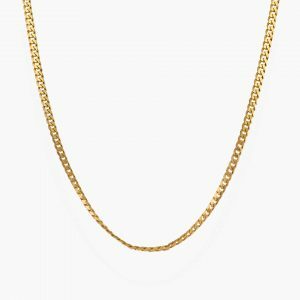 18ct yellow gold 50cm flat curb link chain.