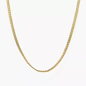 18ct yellow gold 50cm flat curb link chain.