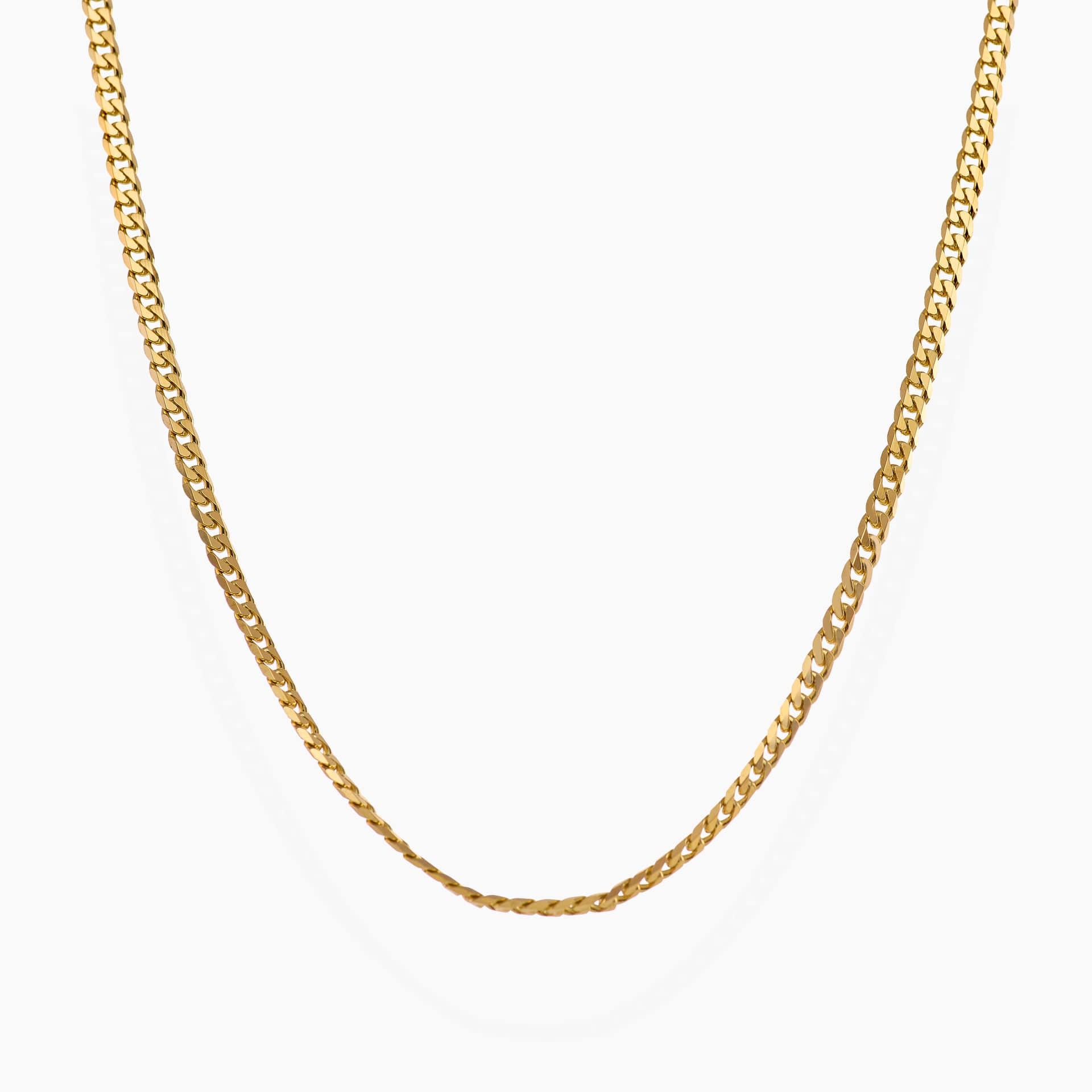 18ct yellow gold 50cm flat curb link chain | Cerrone Jewellers
