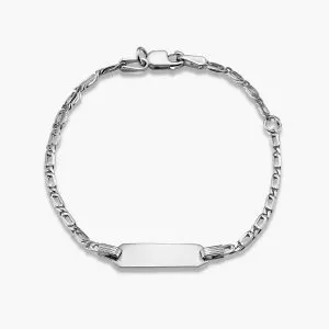 18ct white gold ID tag baby bracelet