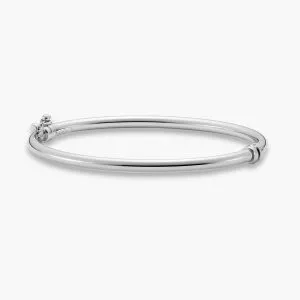 18ct White Gold Oval Plain Baby Bangle