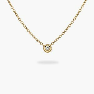 18ct yellow gold bezel set diamond necklace