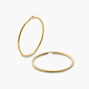 18ct yellow gold large hoop earrings 60mm