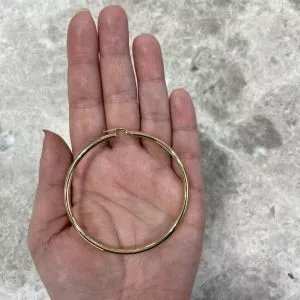 18ct yellow gold large hoop earrings 60mm