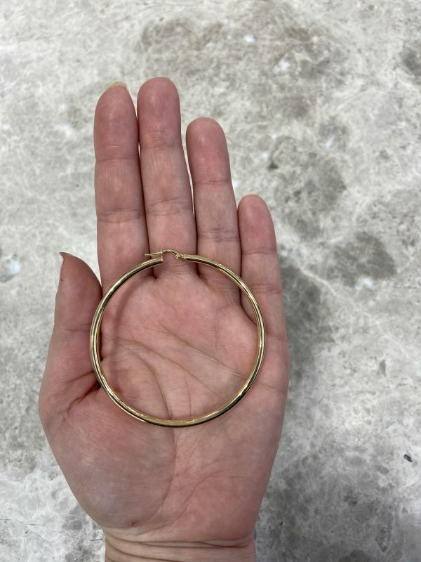 18ct yellow gold large hoop earrings