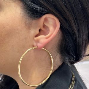 18ct yellow gold large hoop earrings