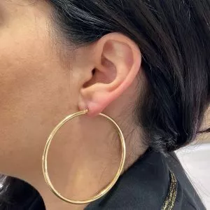 18ct yellow gold large hoop earrings 60mm