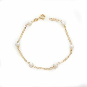18ct yellow gold pearl baby bracelet