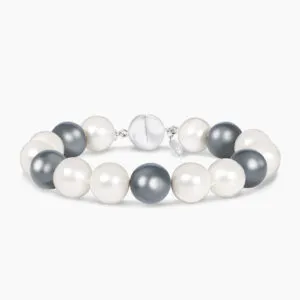 Fresh water pearls and hemitite bracelet