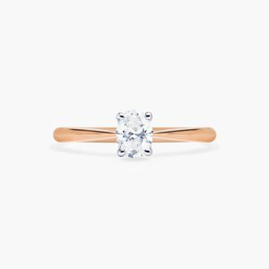 18ct rose and white gold 0.50ct oval diamond solitaire ring