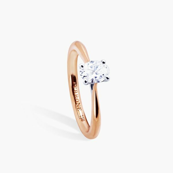 PUGLIA - 18ct rose and white gold oval diamond solitaire ring - Image 2