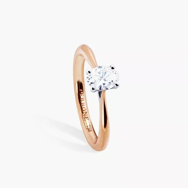 PUGLIA - 18ct rose and white gold oval diamond solitaire ring - Image 2