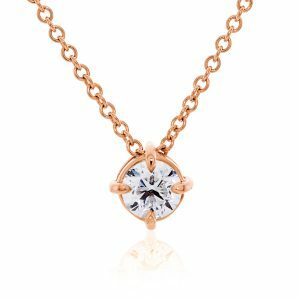 18ct rose gold 0.43ct round diamond necklace