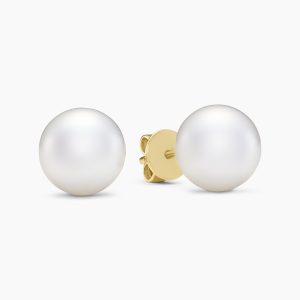 18ct yellow gold 7.1mm South Sea pearl stud earrings