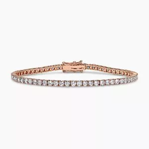 18ct rose gold 64=5.06ct diamond tennis bracelet