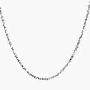 18ct white gold 45cm adustable foxtail chain