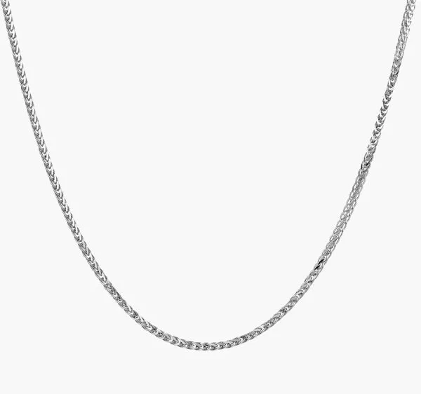 18ct white gold 45cm adustable foxtail chain