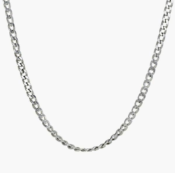 18ct white gold curb 50cm chain