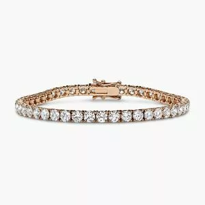 18ct rose gold 45=9.57ct diamond tennis bracelet